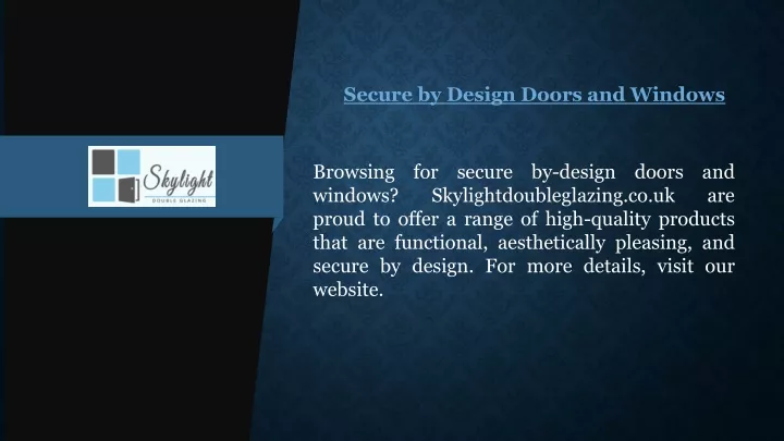 secure by design doors and windows