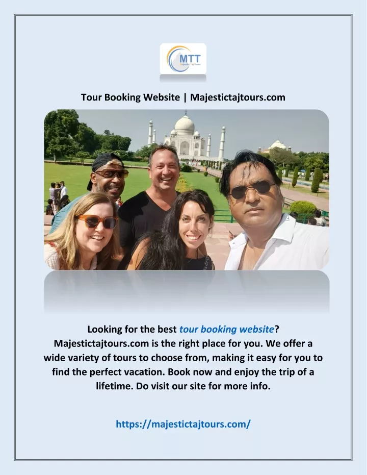 tour booking website majestictajtours com