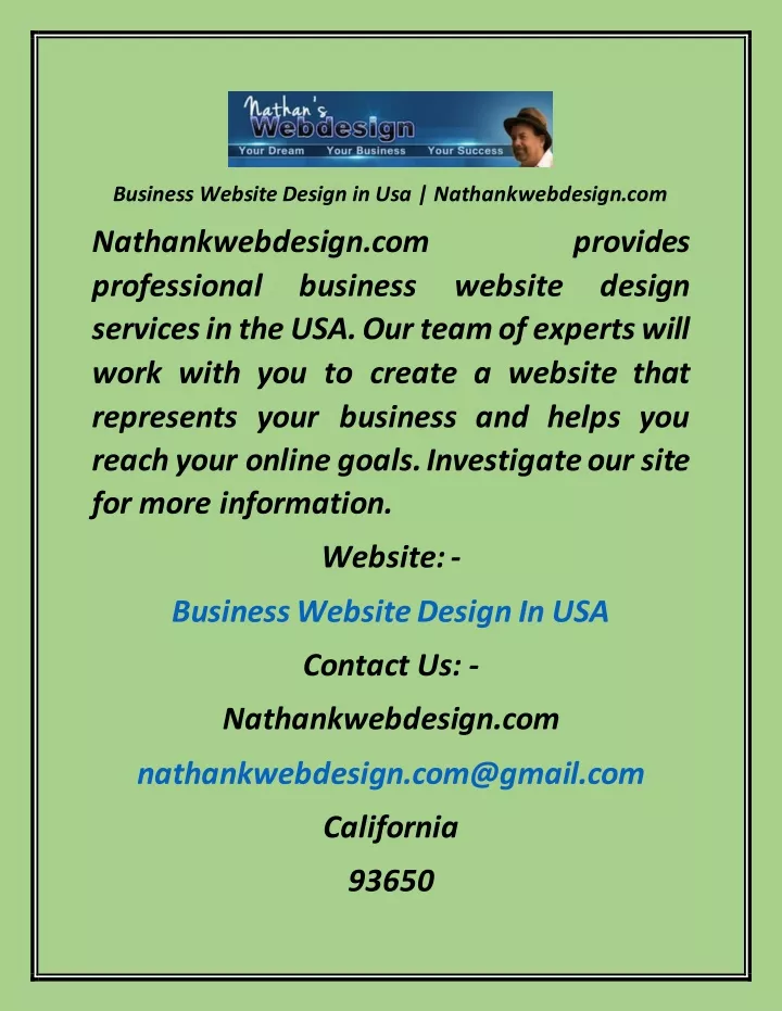 business website design in usa nathankwebdesign