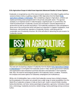 B.Sc Agriculture Scope in India Know Important Advanced Studies & Career Options  (2)