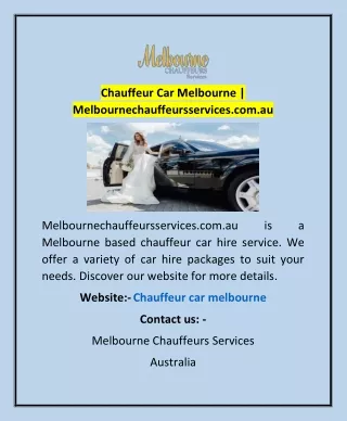 chauffeur car melbourne