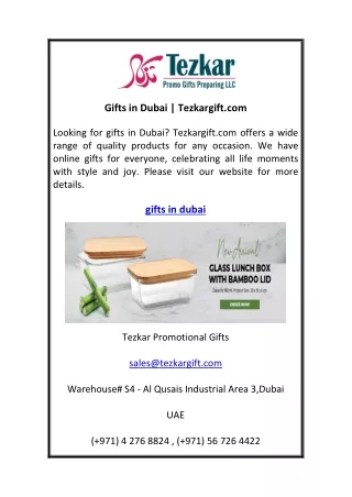 Gifts in Dubai  Tezkargift.com