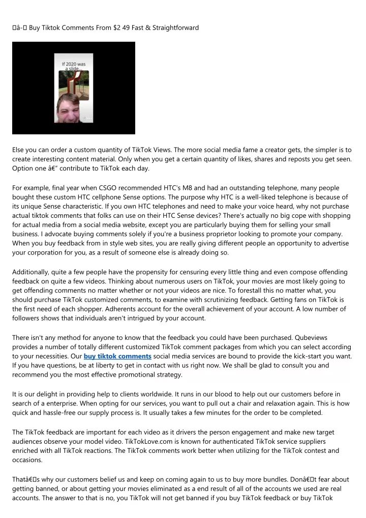 PPT - Meet the Steve Jobs of the custom tiktok comments Industry ...