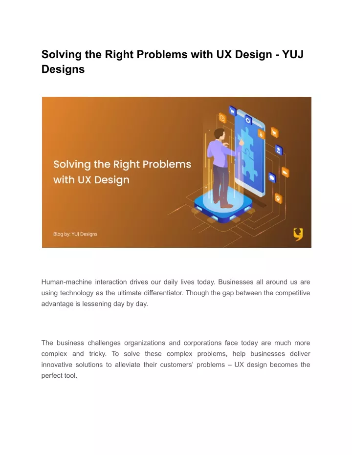 solving the right problems with ux design