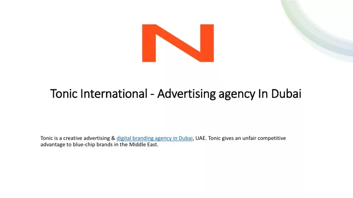 tonic international advertising agency in dubai