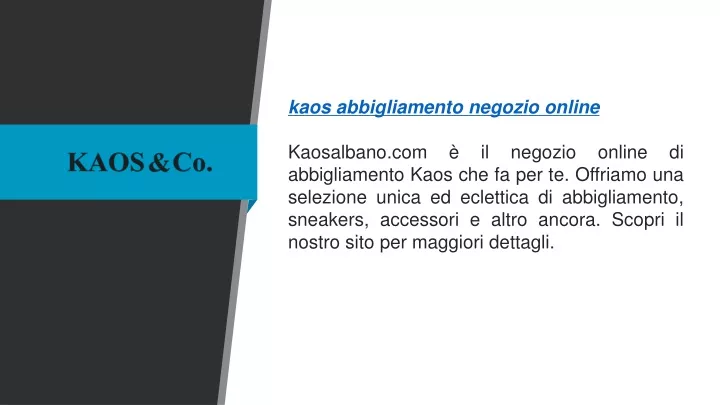 kaos abbigliamento negozio online kaosalbano