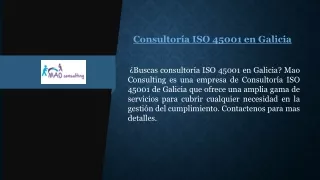 consultoria ISO 45001 Galicia