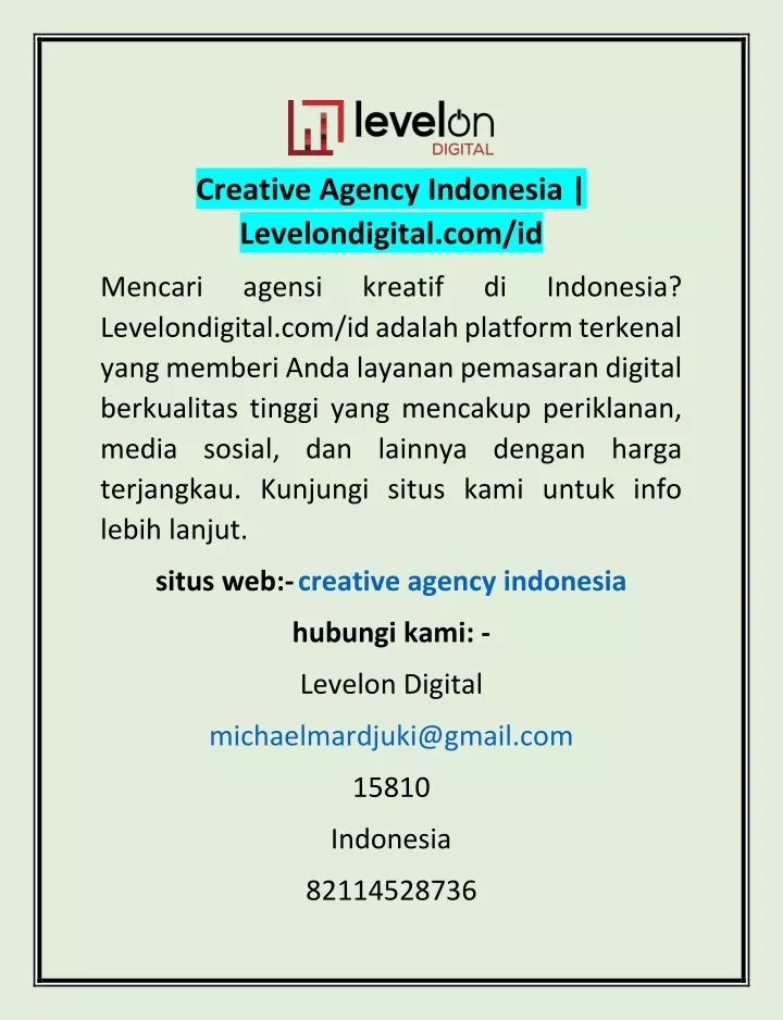 creative agency indonesia levelondigital com id