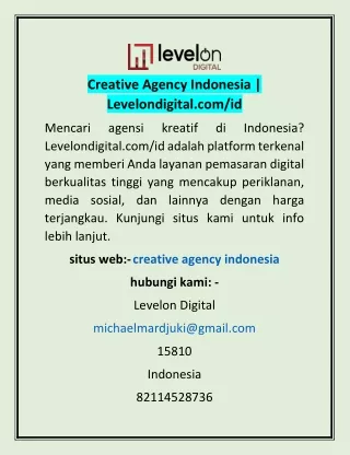 Creative Agency Indonesia | Levelondigital.com/id