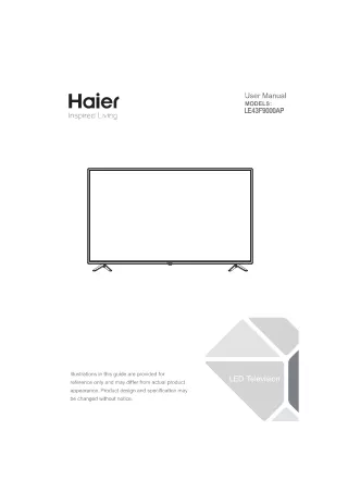 Haier User Manual | Haier India's Tv |Haier Inspired Living