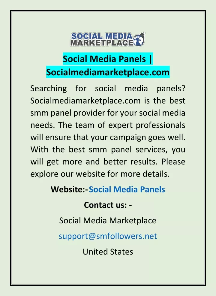 social media panels socialmediamarketplace com