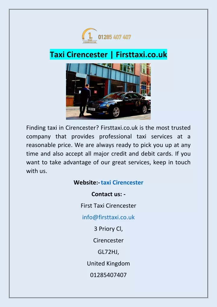 taxi cirencester firsttaxi co uk