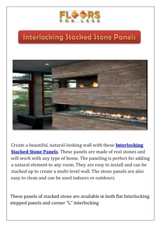 Interlocking Stacked Stone Panels | Floors For Less