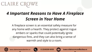 4 Important Reasons to Have A Fireplace Screen in Your Home