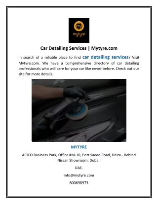 car detailing services mytyre com