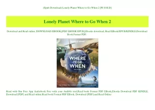 (Epub Download) Lonely Planet Where to Go When 2 [W.O.R.D]