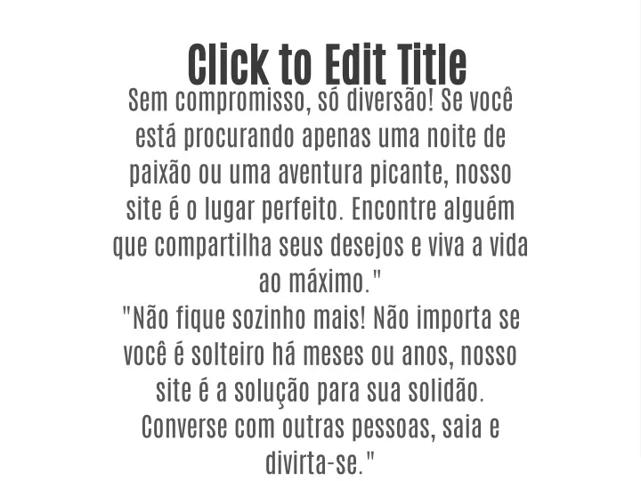 click to edit title sem compromisso s divers