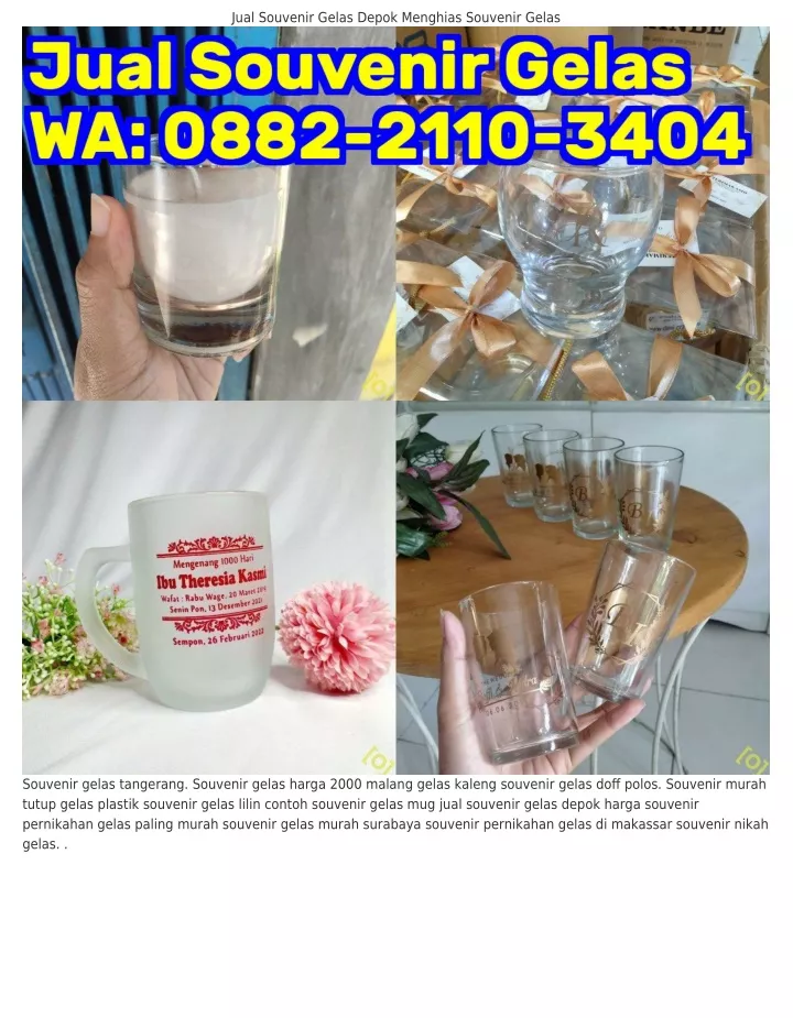 jual souvenir gelas depok menghias souvenir gelas