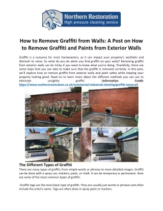 How to Remove Graffiti and Paints from Exterior Walls
