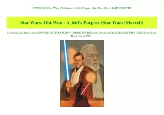 DOWNLOAD Star Wars Obi-Wan - A Jedi's Purpose (Star Wars (Marvel)) [EBOOK PDF]