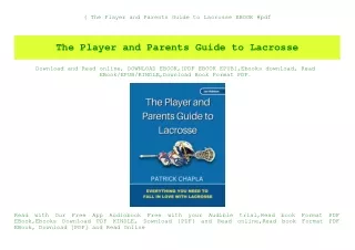 (B.O.O.K.$ The Player and Parents Guide to Lacrosse EBOOK #pdf
