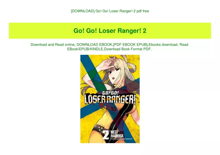 download go go loser ranger 2 pdf free