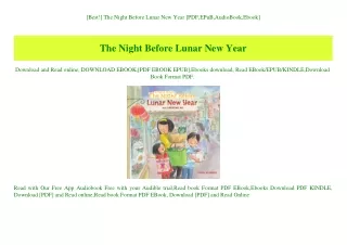 [Best!] The Night Before Lunar New Year [PDF EPuB AudioBook Ebook]