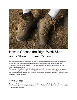 How to Choose the Right Work Shoe and a Shoe for Every Occasion