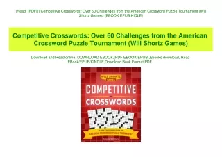 ((Read_[PDF])) Competitive Crosswords Over 60 Challenges from the American Crossword Puzzle Tournament (Will Shortz Game