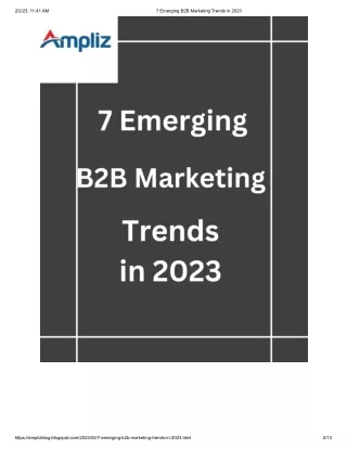 7 Emerging B2B Marketing Trends in 2023