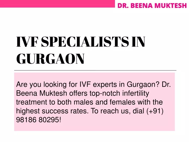 ivf specialists in gurgaon