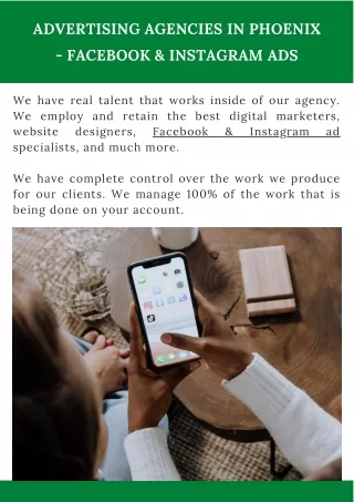 Advertising Agencies in Phoenix - Facebook & Instagram Ads