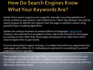 how do search engines know what your keywords are