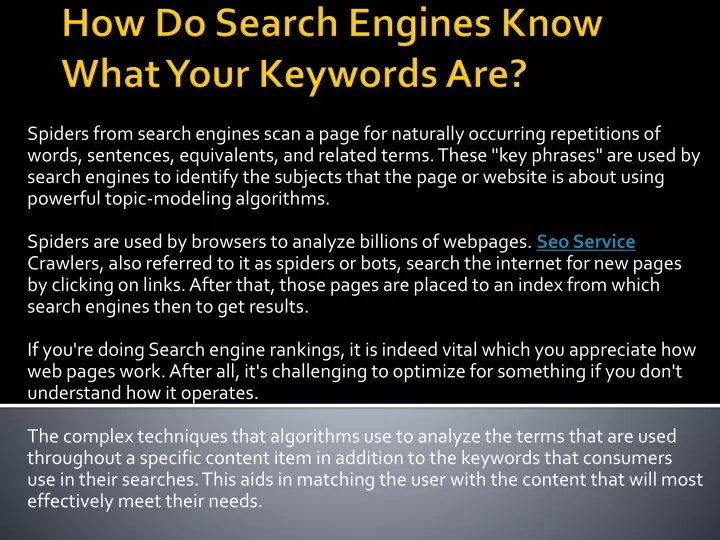 how do search engines know what your keywords are