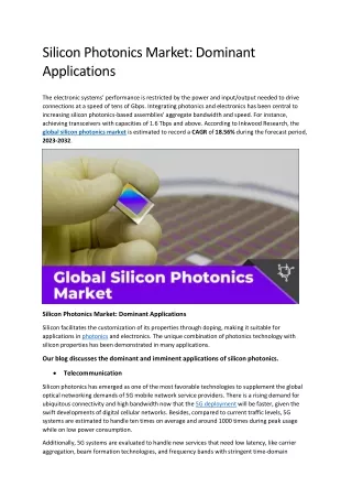 silicon photonics market dominant applications