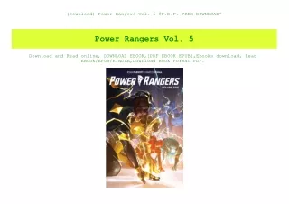 (Download) Power Rangers Vol. 5 #P.D.F. FREE DOWNLOAD^