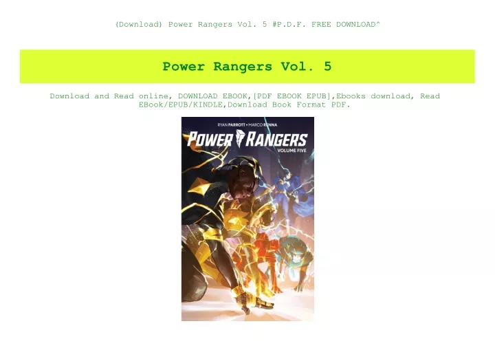download power rangers vol 5 p d f free download