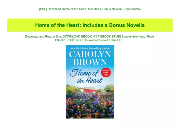 pdf download home of the heart includes a bonus