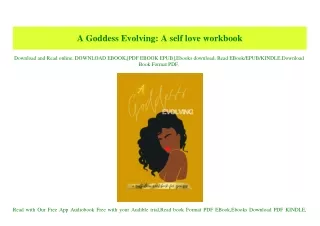 (READ-PDF!) A Goddess Evolving A self love workbook Pdf