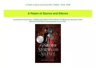 ^READ) A Psalm of Storms and Silence PDF - KINDLE - EPUB - MOBI