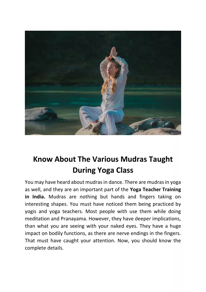 know about the various mudras taught during yoga