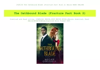 [Pdf]$$ The Oathbound Blade (Fracture Pact Book 2) Ebook READ ONLINE