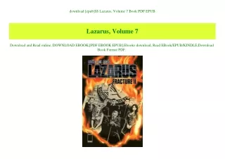 download [epub]$$ Lazarus  Volume 7 Book PDF EPUB