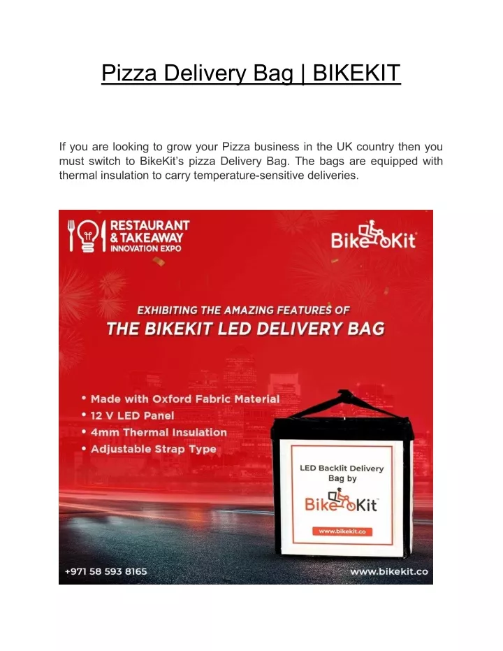 pizza delivery bag bikekit