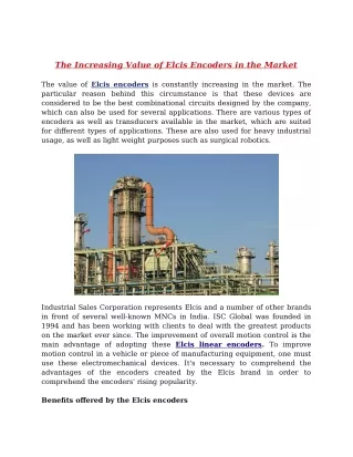 the increasing value of elcis encoders
