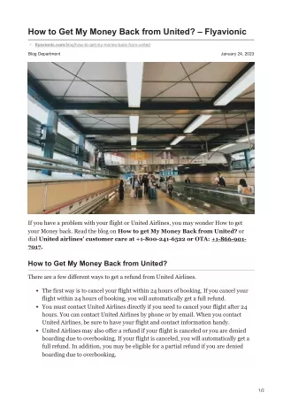 How to Get My Money Back from United  Flyavionic