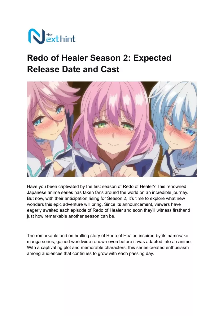 redo of healer season 2 expected release date