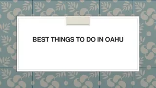 best things to do in oahu