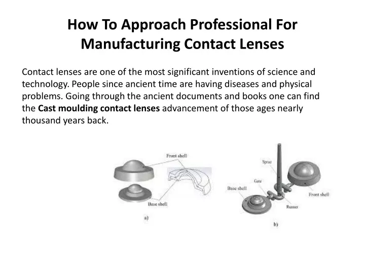 how to approach professional for manufacturing contact lenses