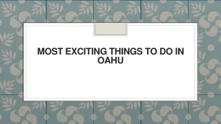 Most Exciting Things to Do in Oahu
